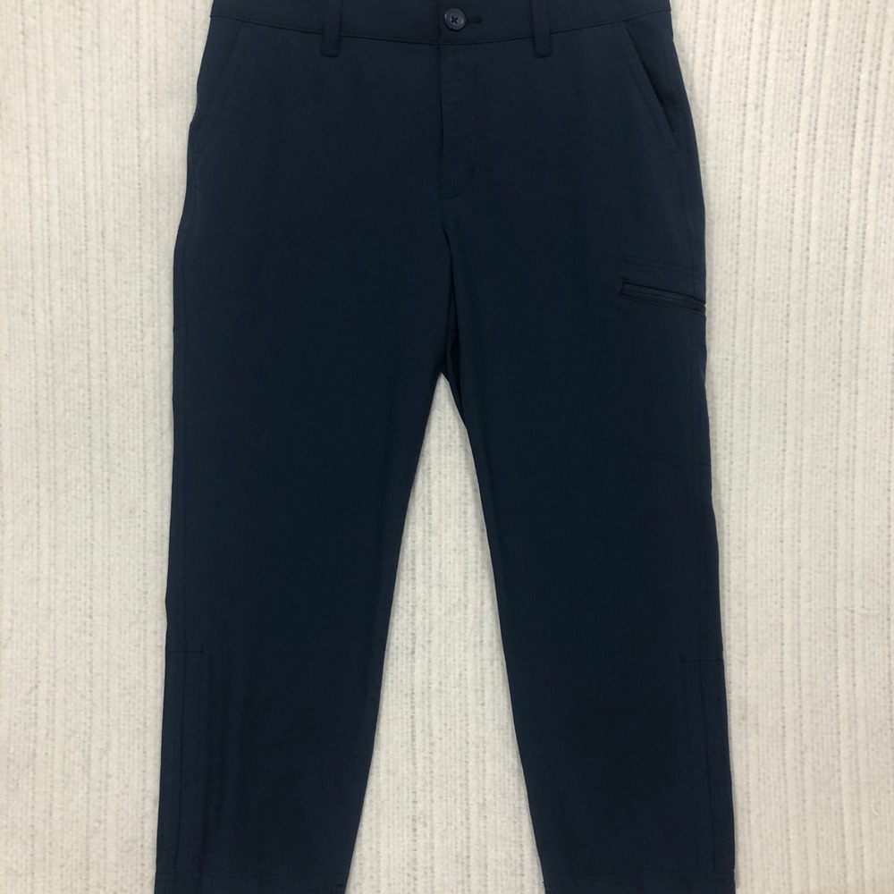 Eddie Bauer Stretch Ripstop Crop Pants Womens 4 Navy Blue Hiking Outdoor Trail